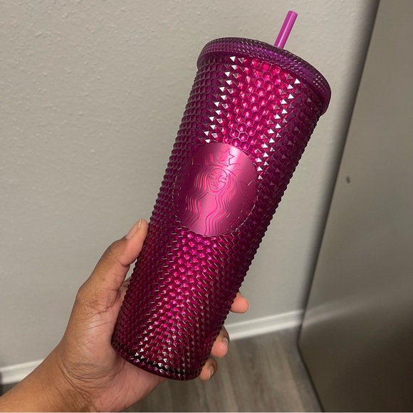 Starbucks Accessories - Starbucks Red Berry Magenta Studded Tumbler